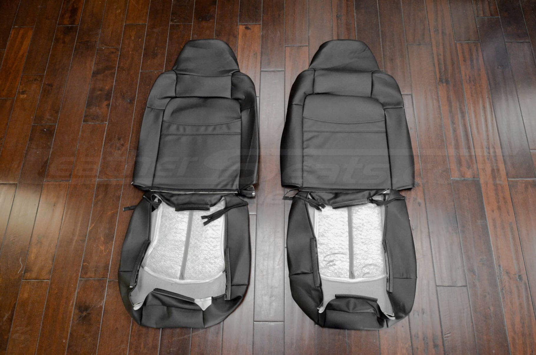 Rear seat black blazer upholstery flipped