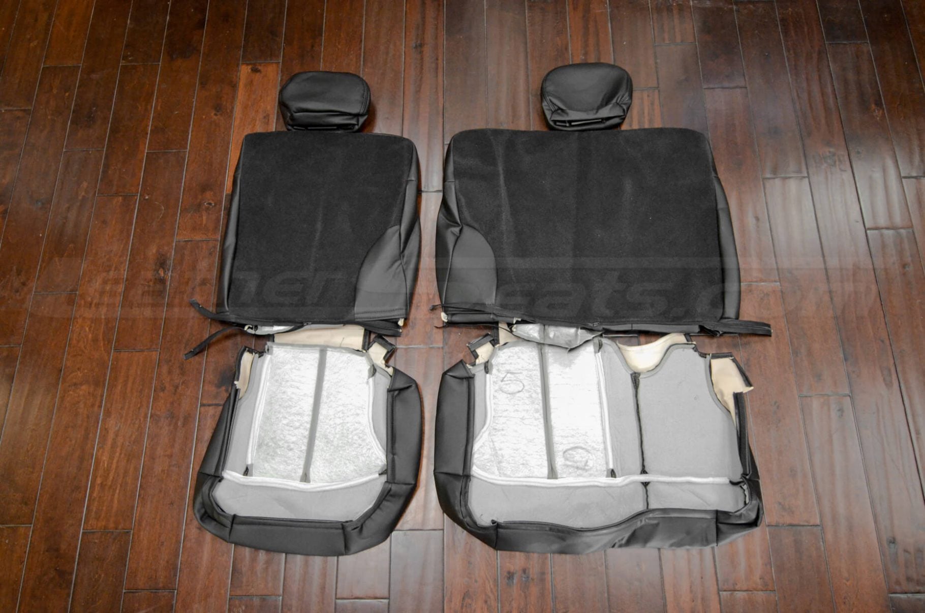 Rear seat black blazer upholstery flipped