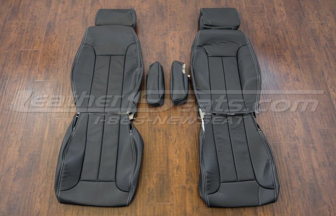 1999-2004 Hummer H1 Aftermarket leather seat covers - black - rear seat upholstery with armrest