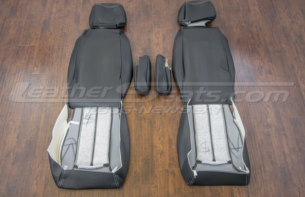 Hummer H1 rear seat upholstery with armrests flipped
