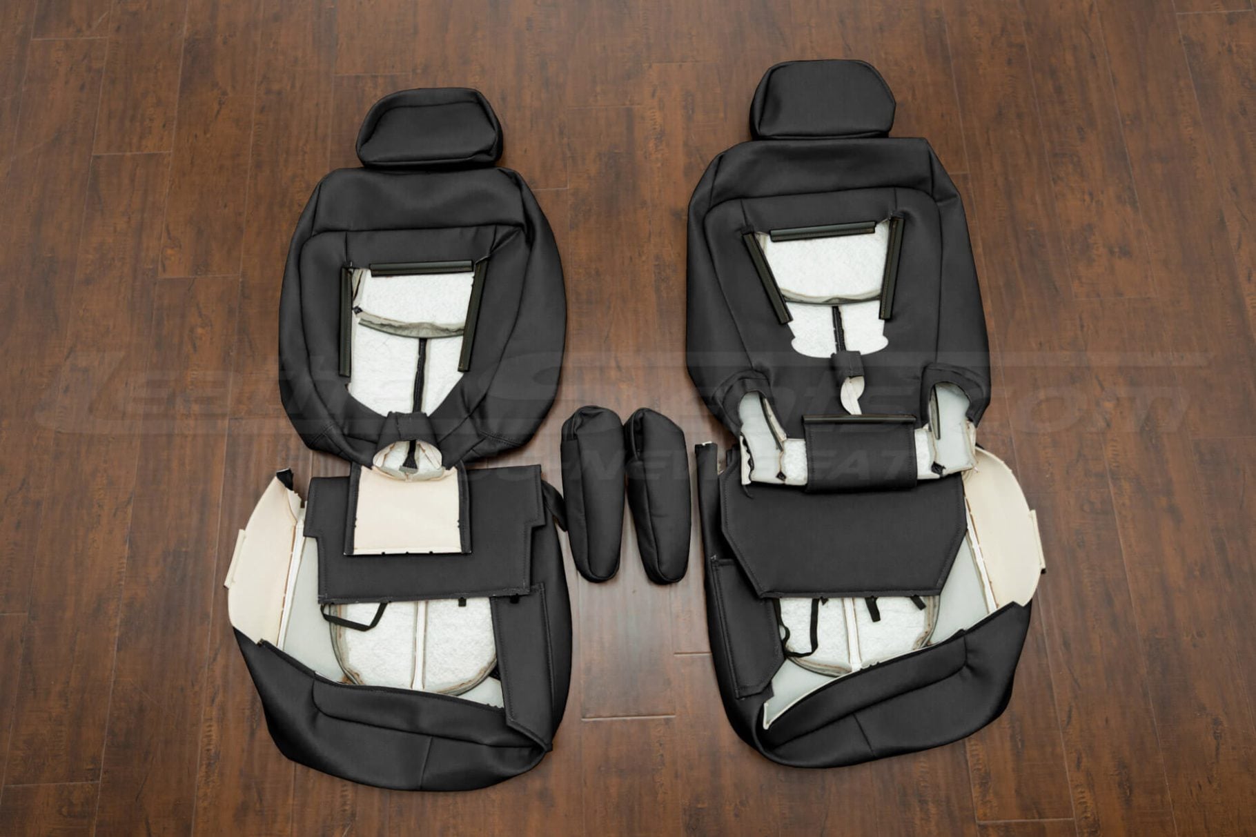 Black HHR front seat covers with armrests flipped
