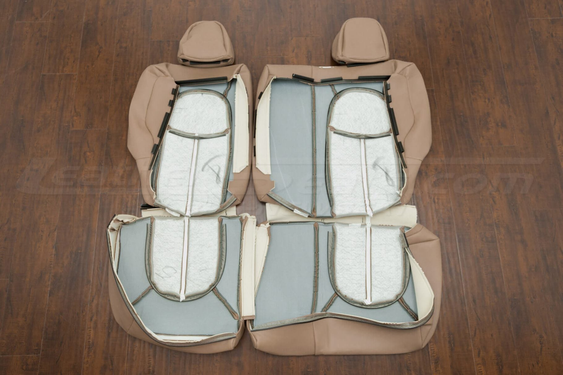 Rear seat light cashmere upholstery flipped