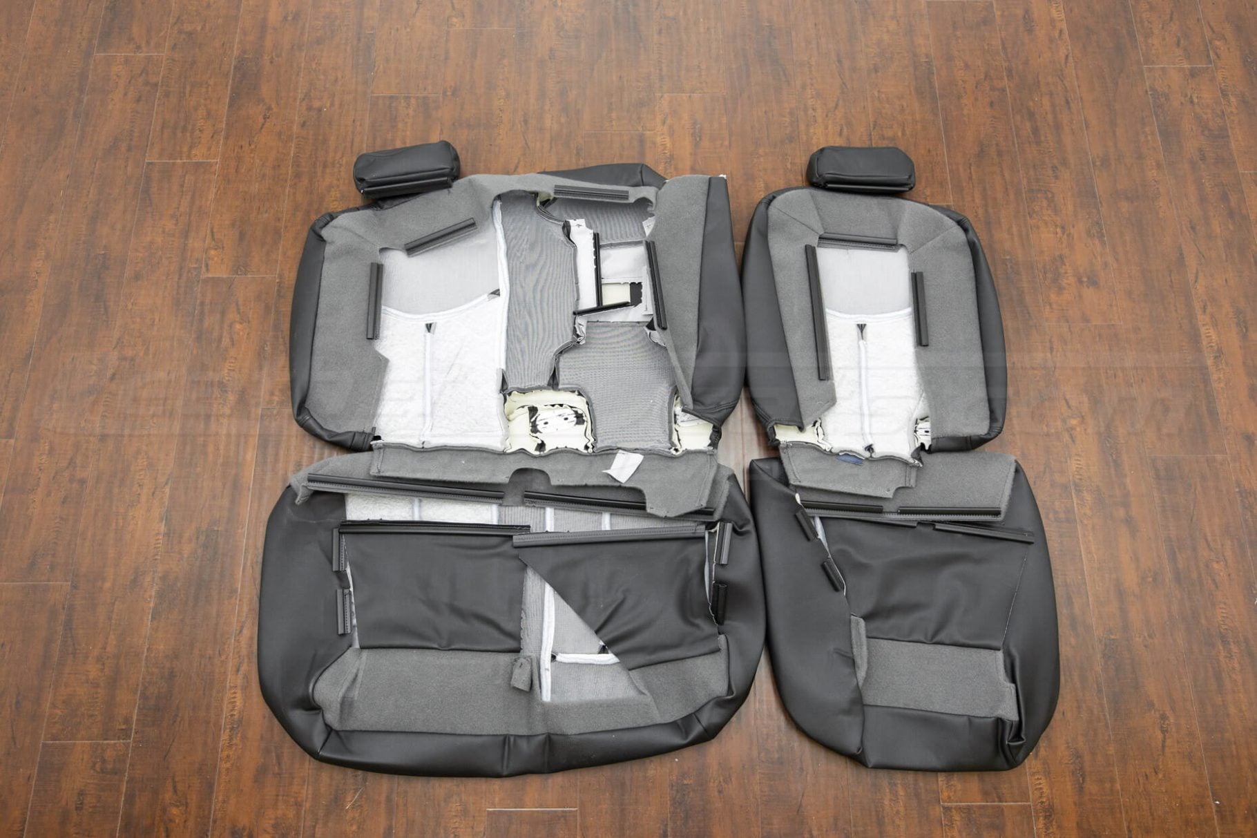 Rear seat Avalanche leather upholstery kit flipped