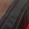 Contrasting Red stitching on black leather