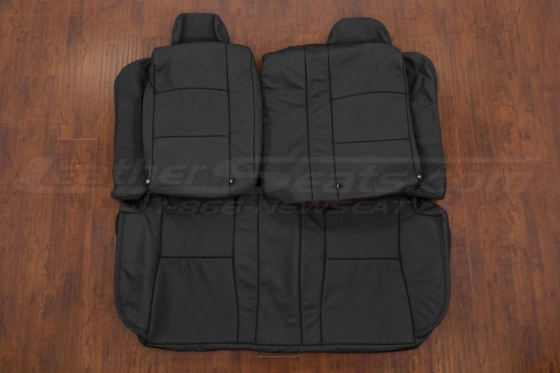 2011-2012 Chevy Malbi custom black leather seat upholstery - rear seat with bolsters