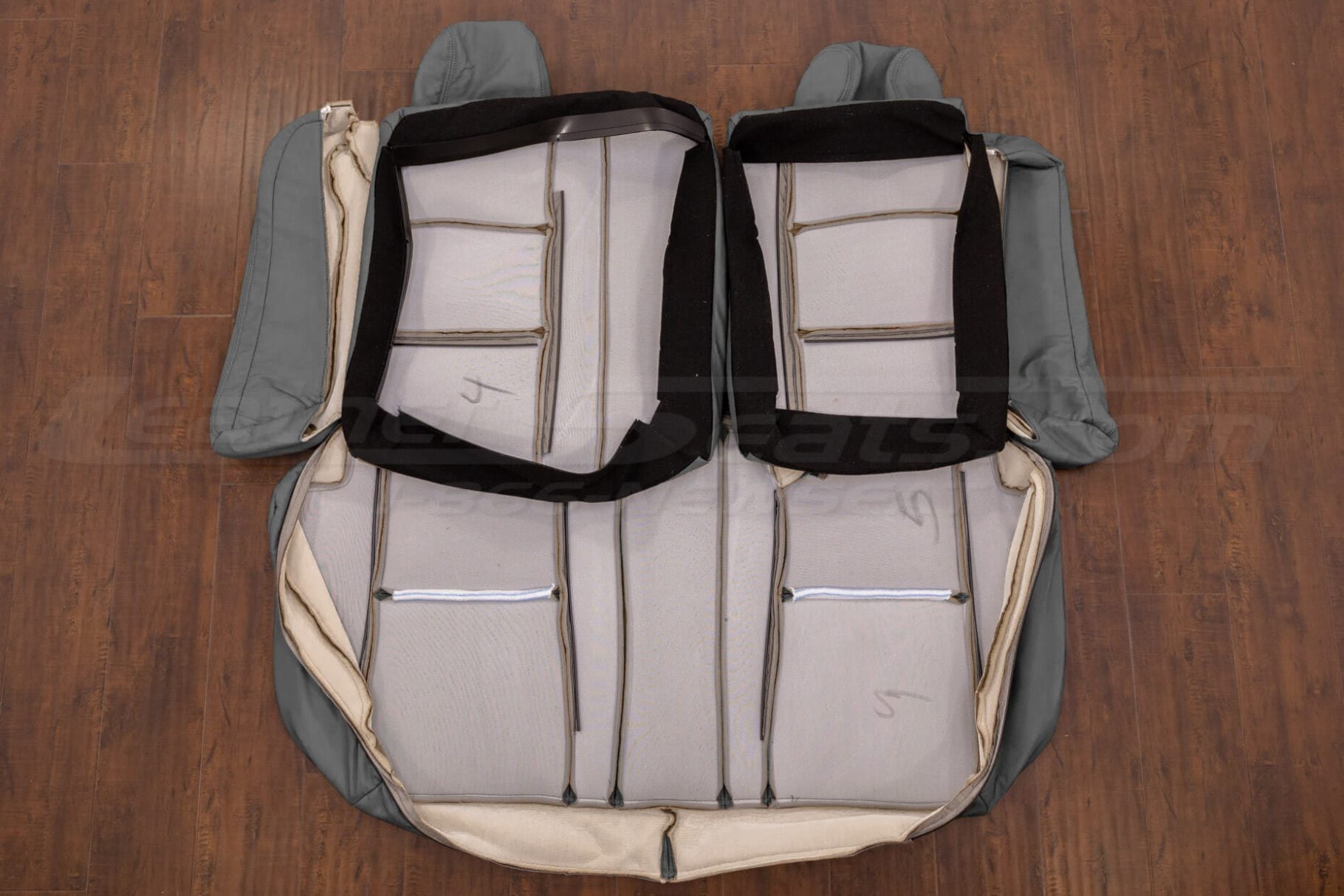 Rear seat malibu upholstery flipped with nolsters