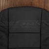 Upper section of Black leather backrest upholstery