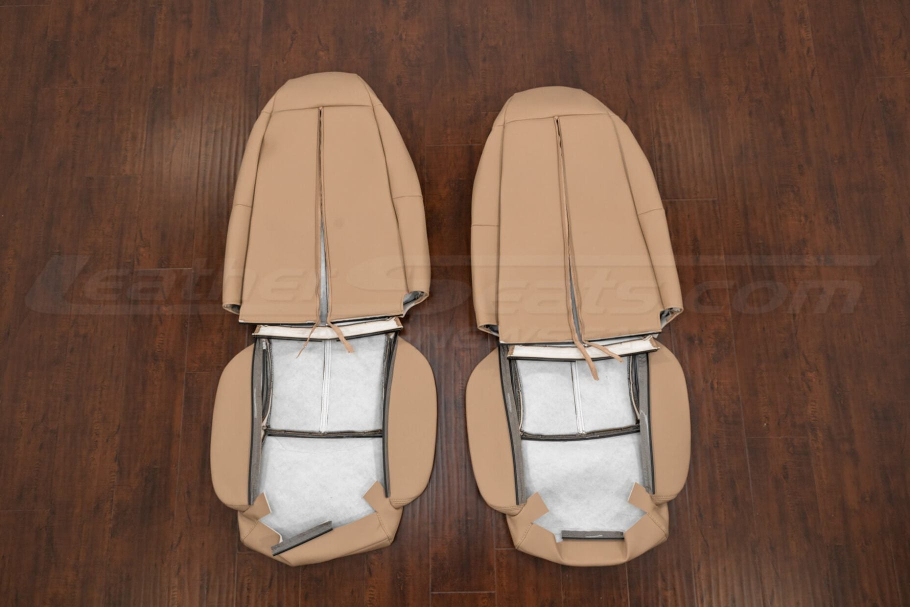 Front seat bisque leather upholstery flipped