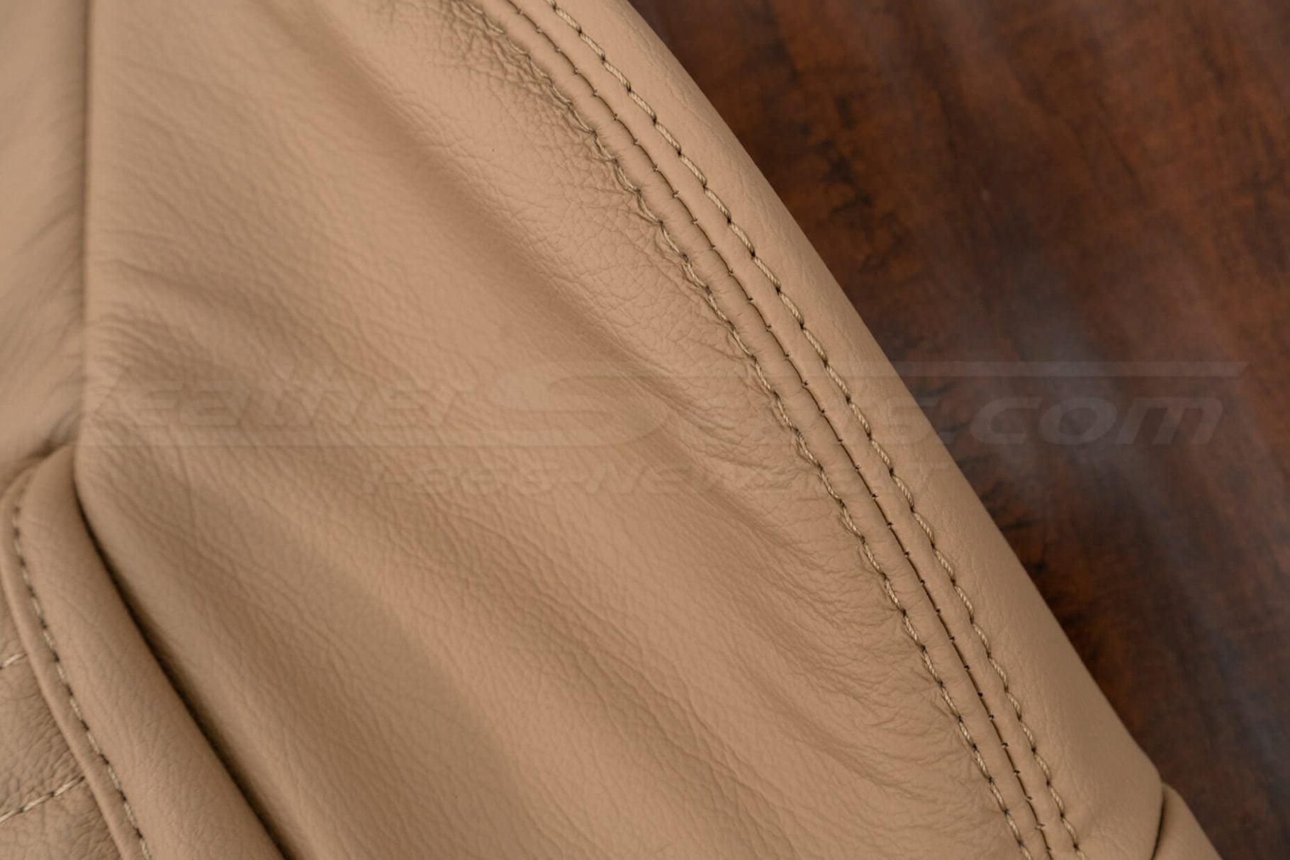 Bisque stitching on bisque leather