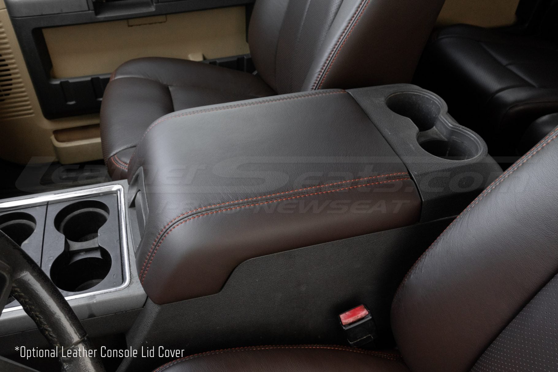 Optional leather console lid cover for 2011-2016 ford suerduty