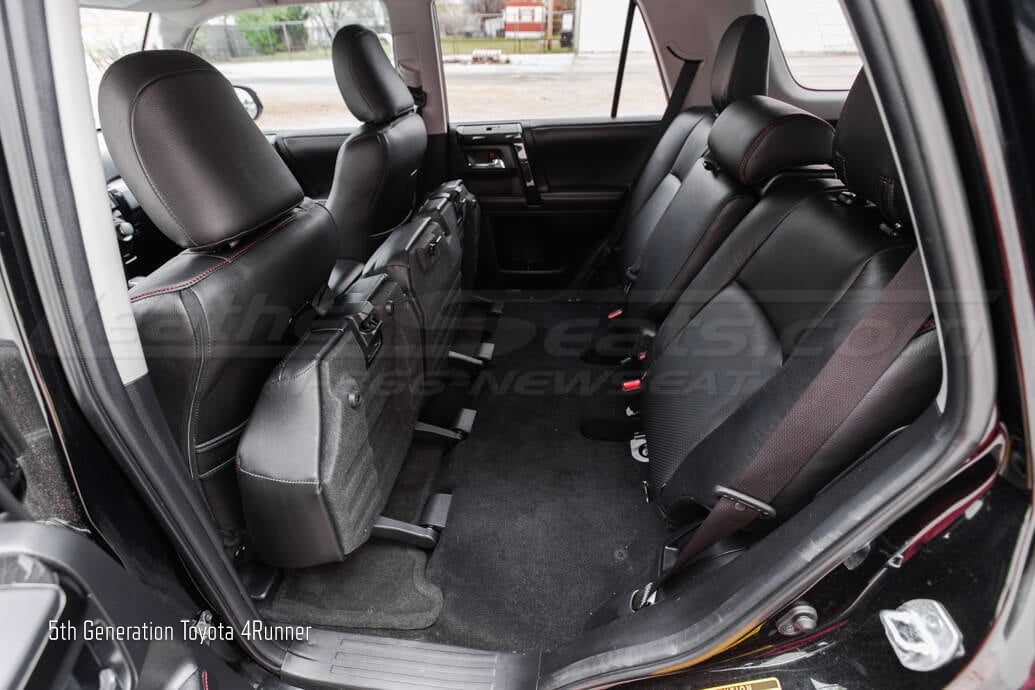 4Runner rear seat fold with aftermarket leather installed
