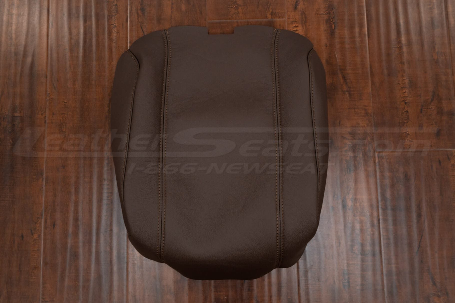 Top-Down view of leather center console lid cover for dodge ram