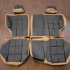 Jeep Grand Cherokee replacement leather seat covers - doeskin/black - rear seat upholstery