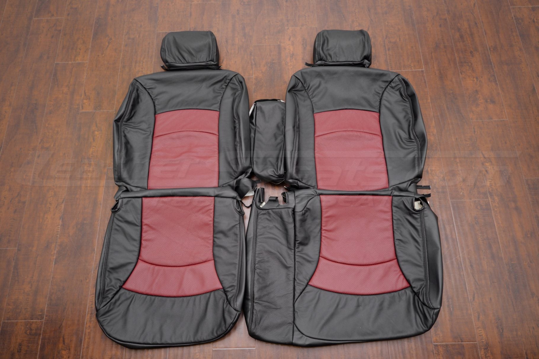 1997-1999 Buick Century Custom Black and Medium Red leather seats - front seat upholstery