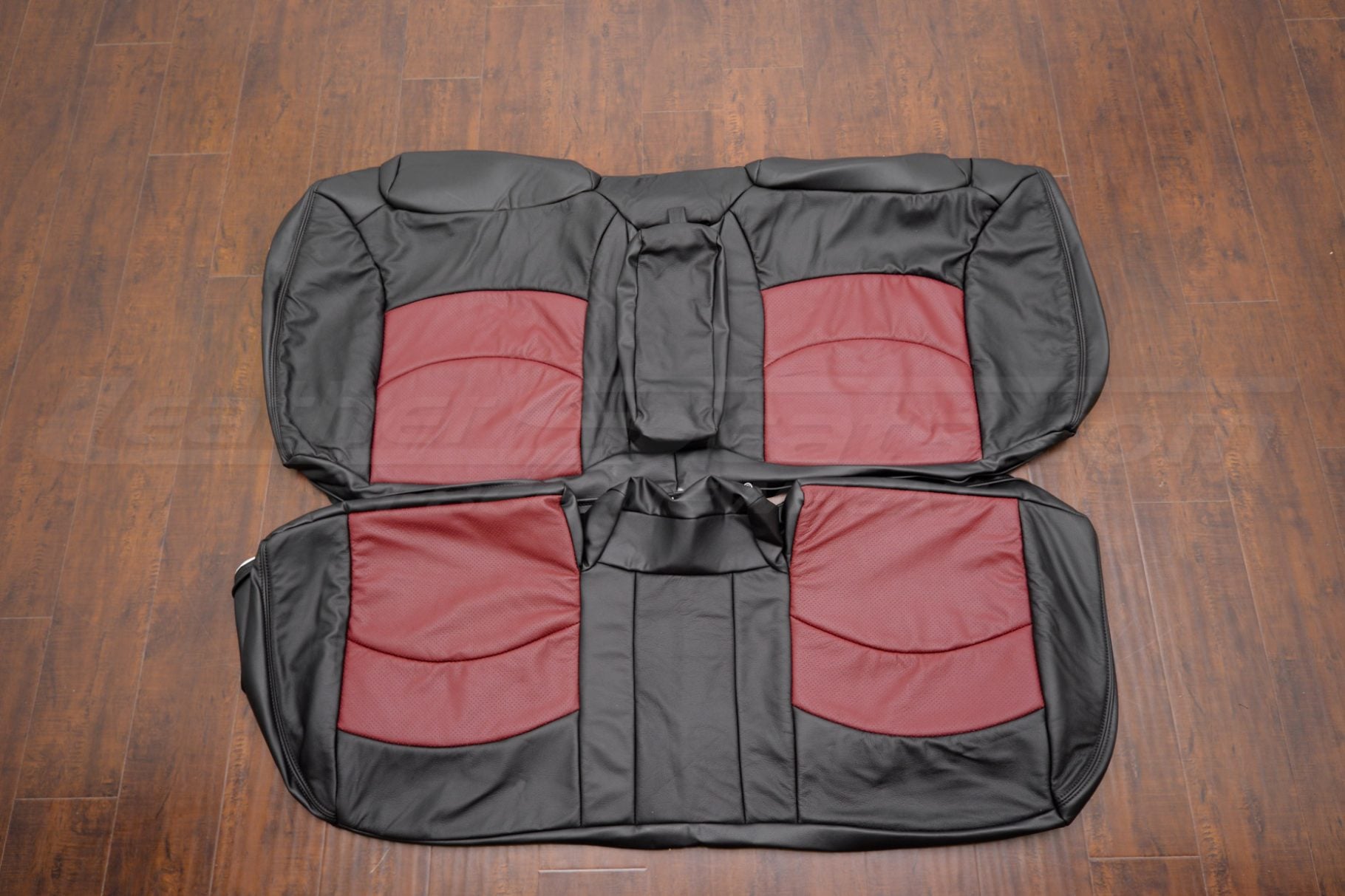 1997-1999 Buick Century Black and Medium Red leather seat covers - rear seat upholstery