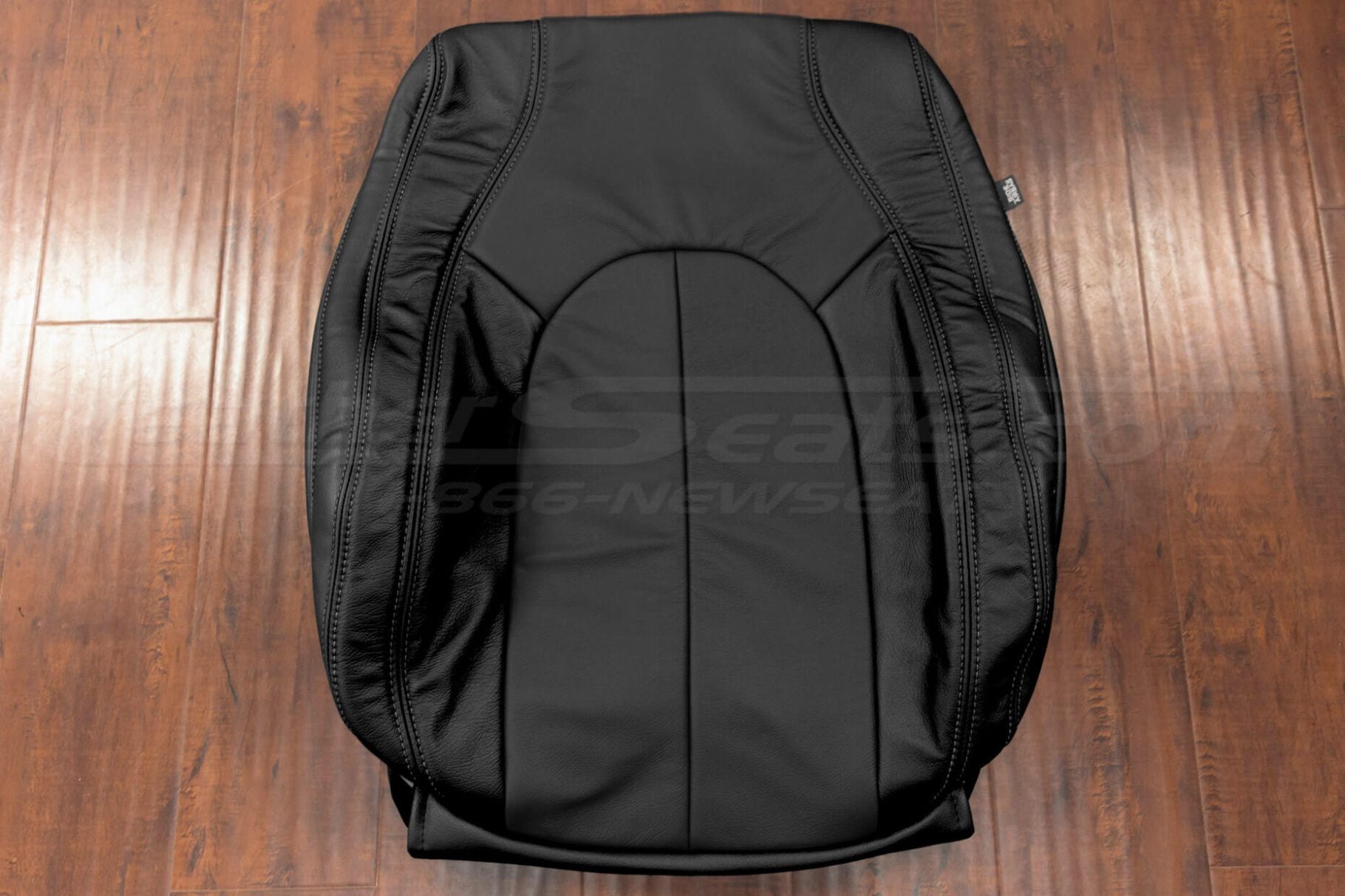 Black leather backrest uphosltery with black stitching for chrysler pacifica