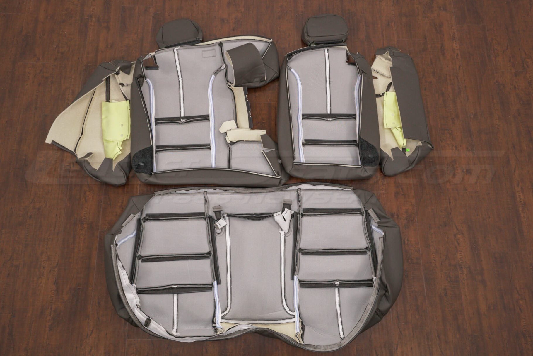 Rear seat Impala leather upholstery flipped