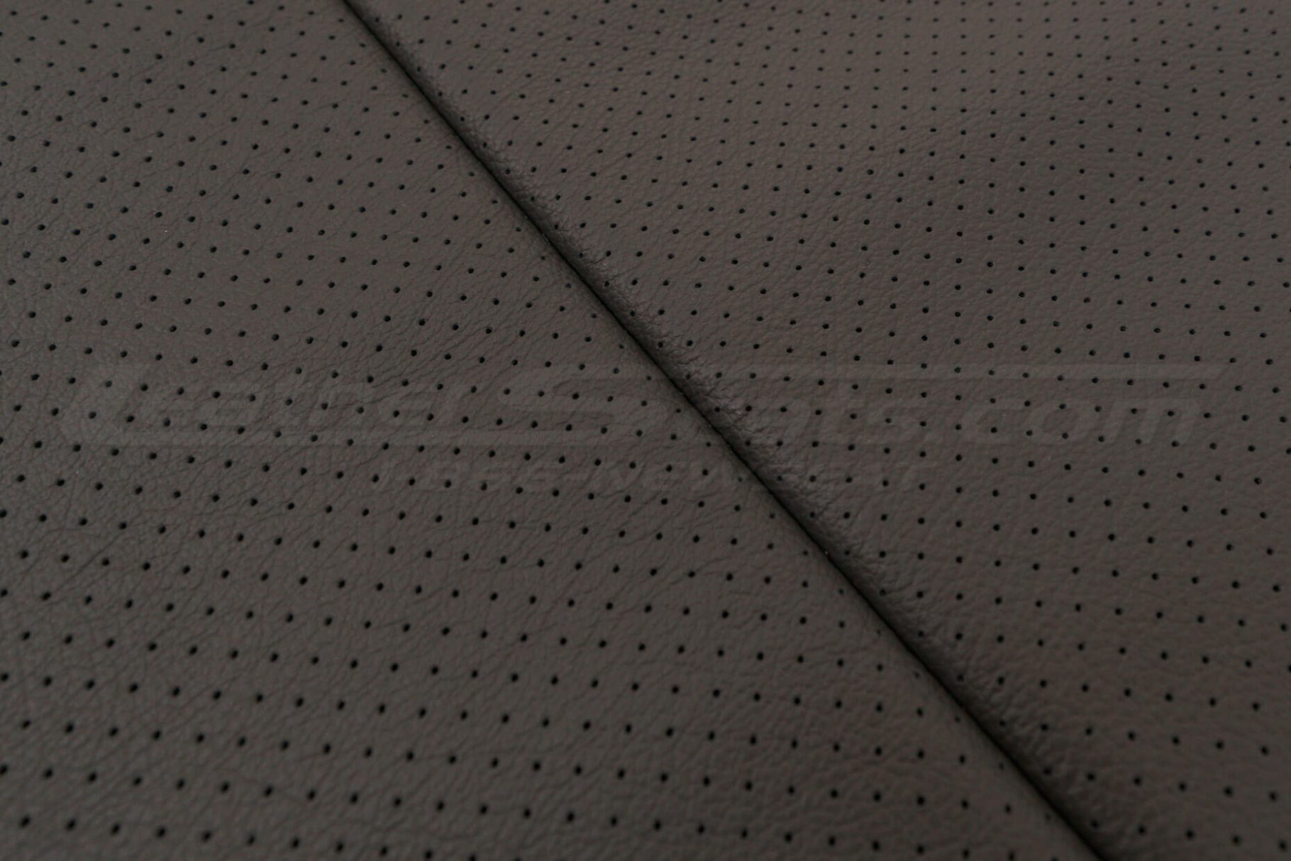Dark Brown leather perforation close-up