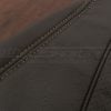 Contrasting Tan doulbe-stitching on Dark Brown leather