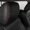 Contrasting Cardinal Red double-stitching on Black tacoma headrest cover