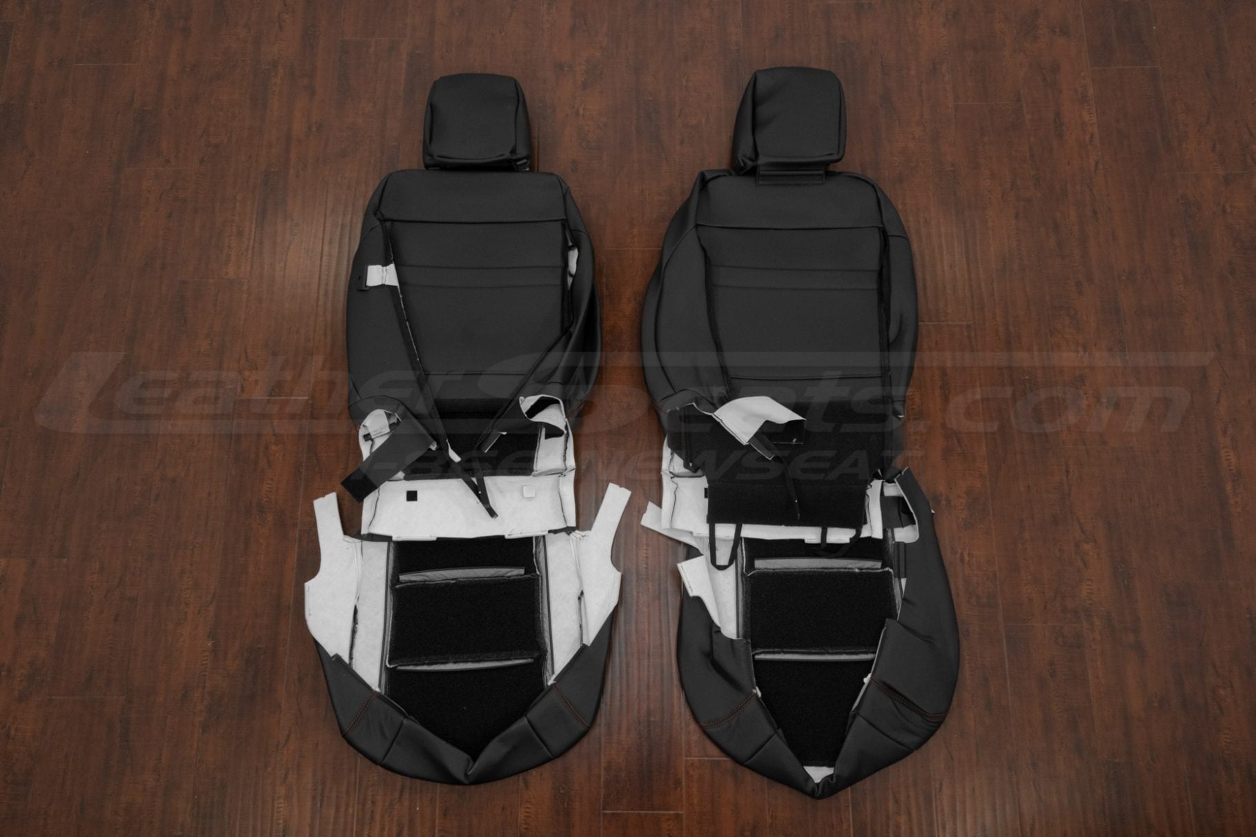 Front seat leather upholstery flipped