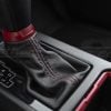 Side view of aftermarket leather shifter for toyota tacoma
