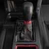 Black leather shift boot cover with red double-stitching featured image