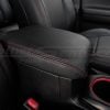 Contrasting Red double-stitching on Black toyota tacoma center console lid