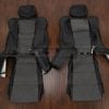 1991-2005 Acura NSX two-tone leather seat covers - black/dark slate suede - front seat upholstery