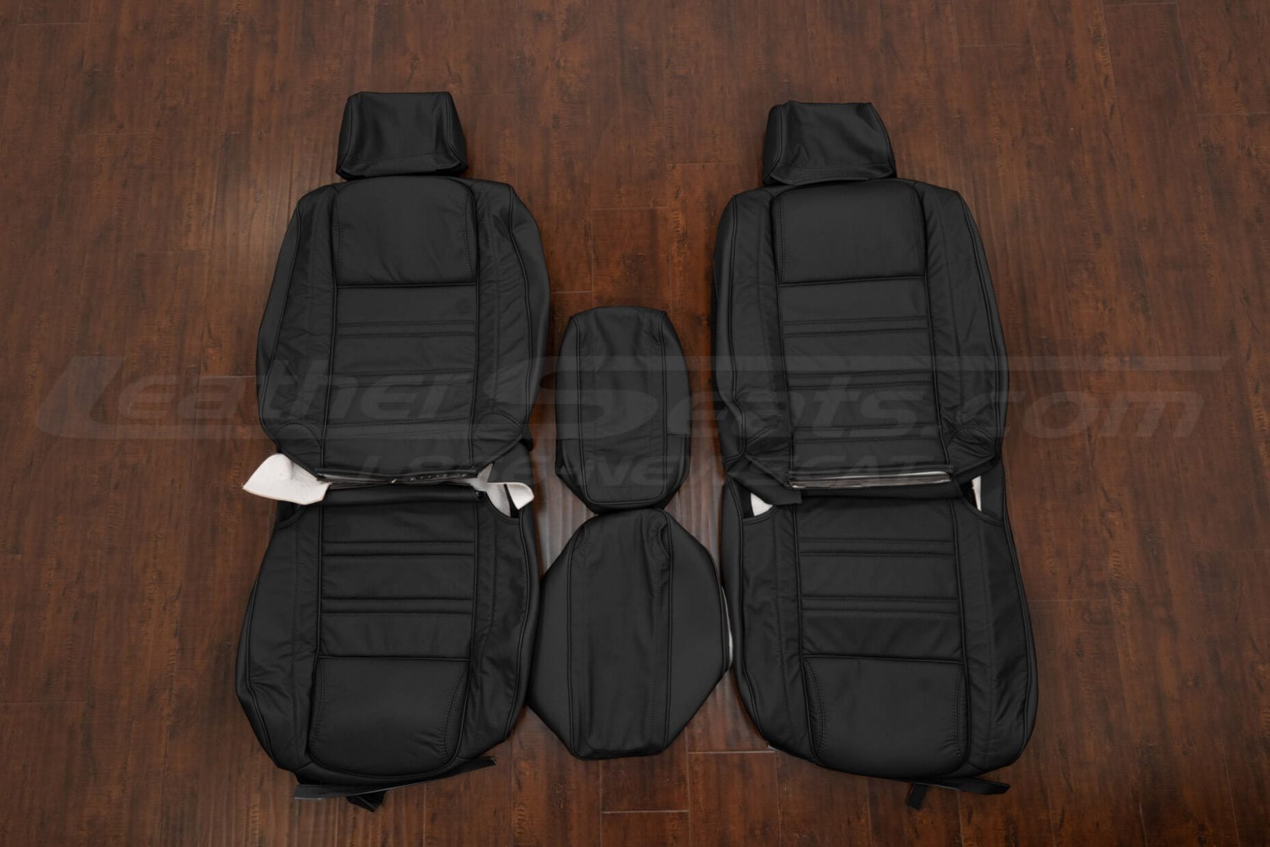 1983-1991 Jeep Grand Wagoneer Black leather seat covers - front seat pholstery
