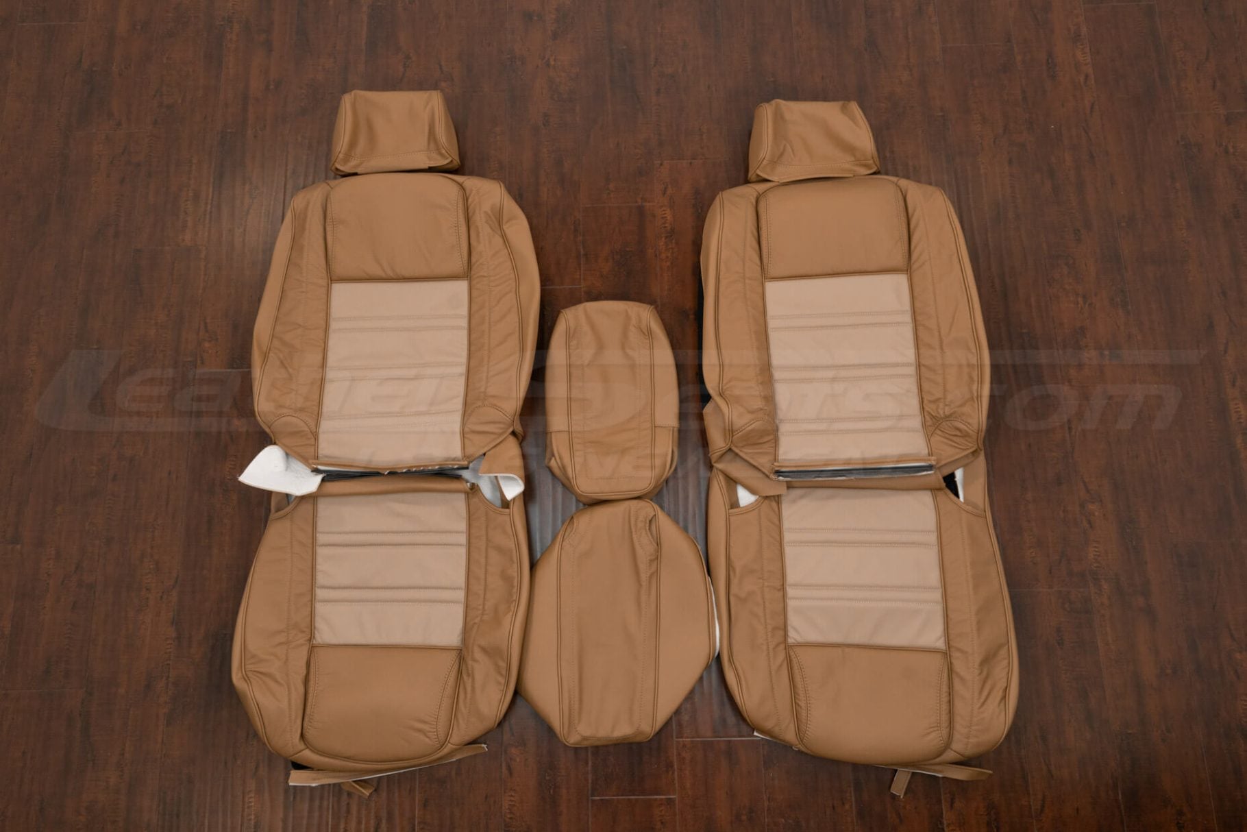 Two-tone Jeep Grand Wagoneer custom leather seat kit - front seats