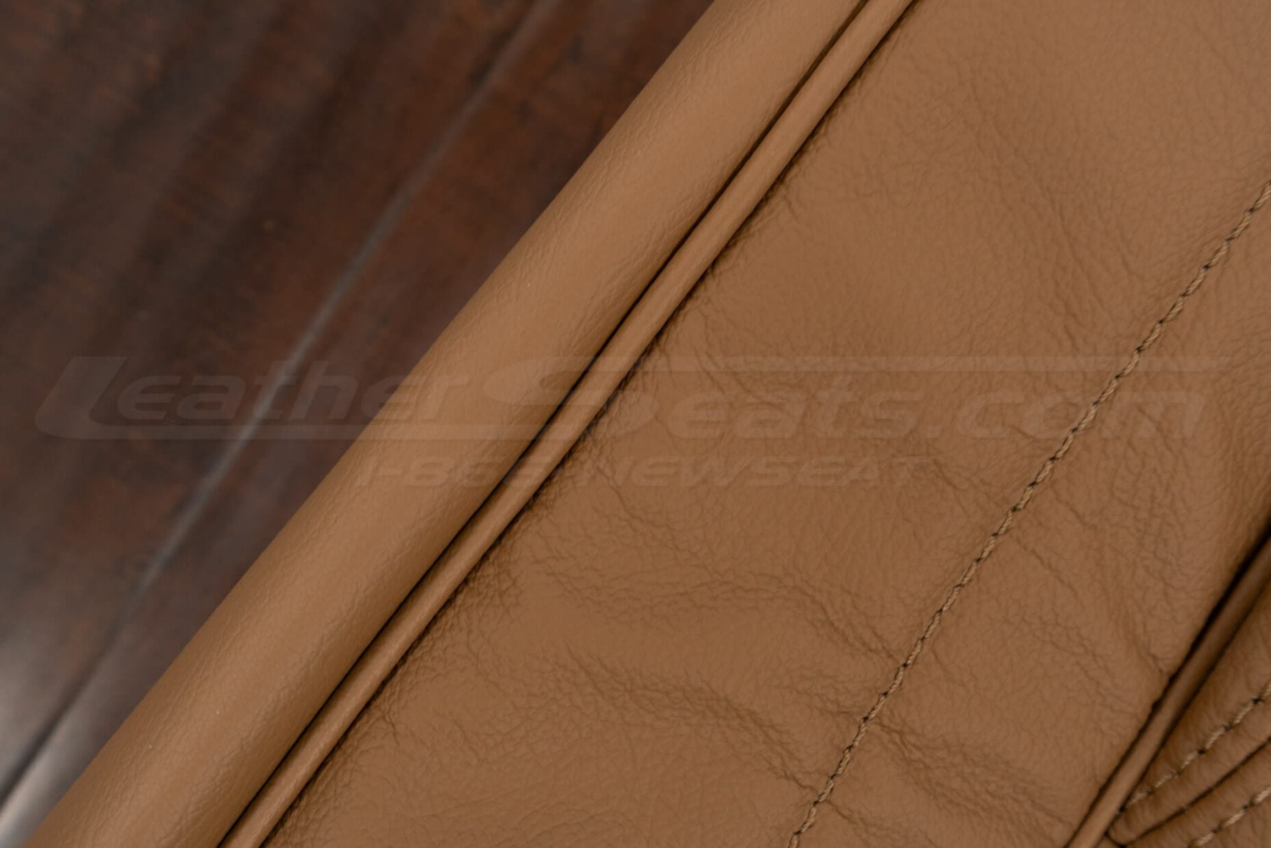 Camel Piping on Camel leather