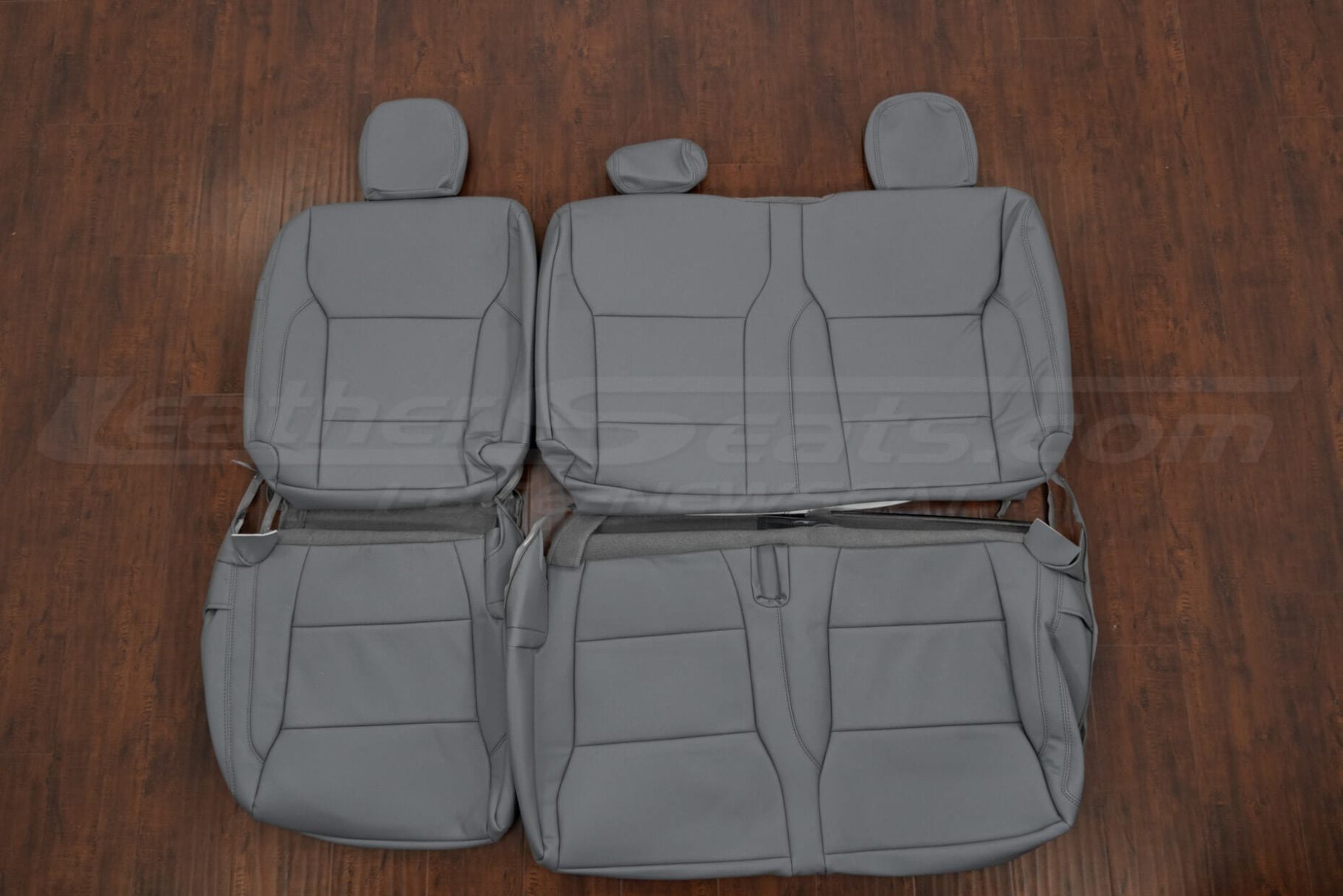 2021-2025 Ford F-150 SuperCrew custom crater grey leather seat covers - rear seat upholstery