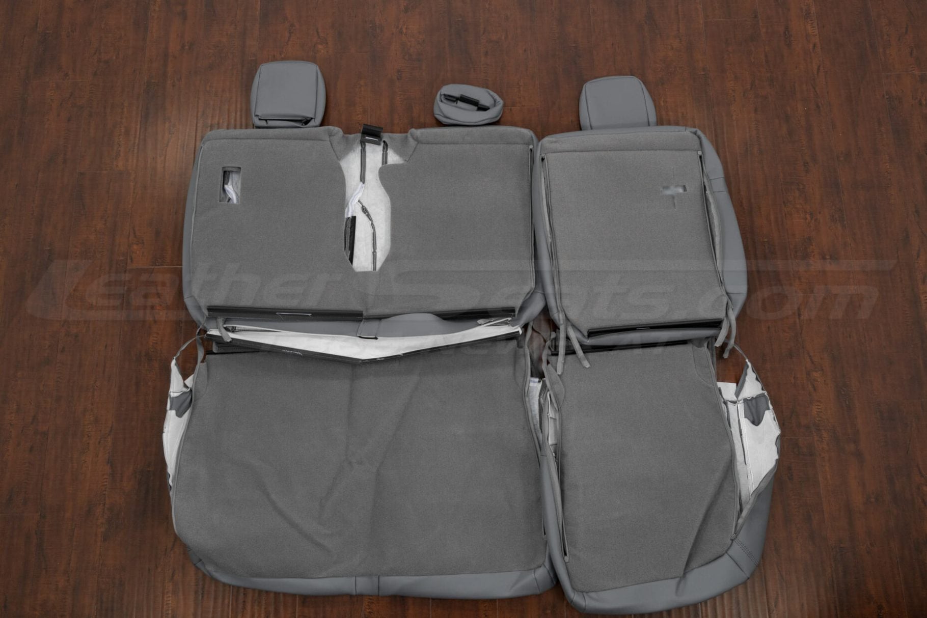 Rear seat leather upholstery flipped