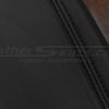 Matching black double-stitching on black leather for ford bronco