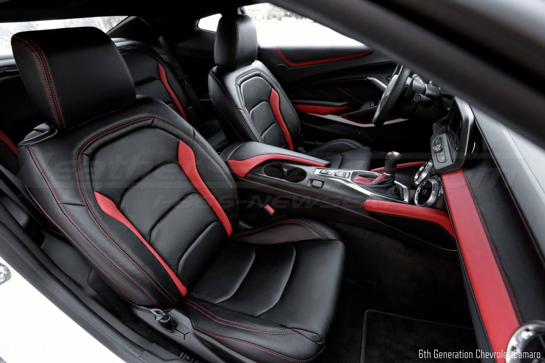 Custom leather interior for sixth generation chevrolet camaro coupe