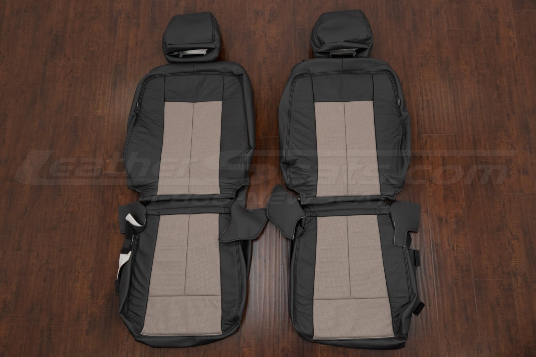 2010-2011 Ford Expedition custom leather upholstery kit - graphite/puddy - Front seat upholstery