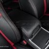 Charger black leather console lid with red stitching