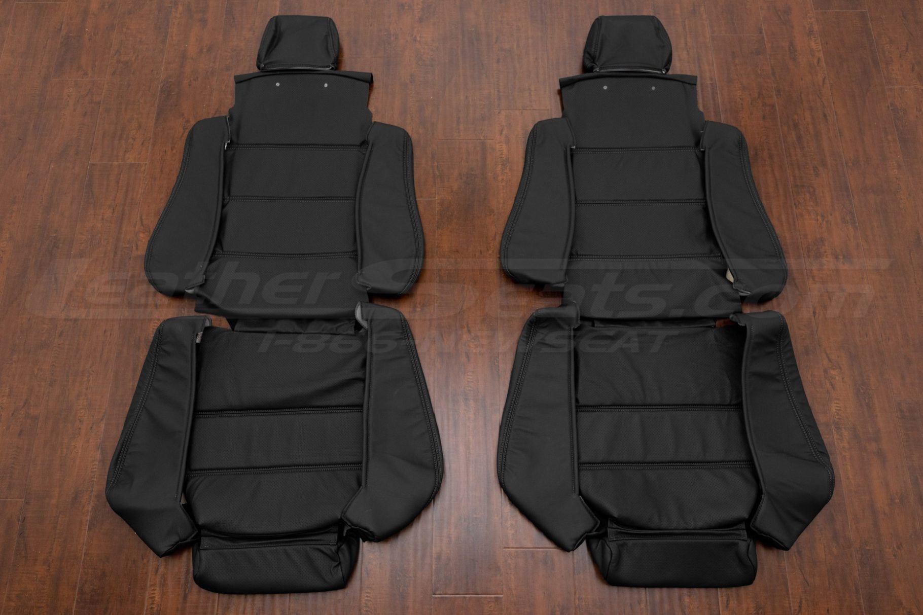 BMW E30 black leather seat upholstery kit - front seat covers