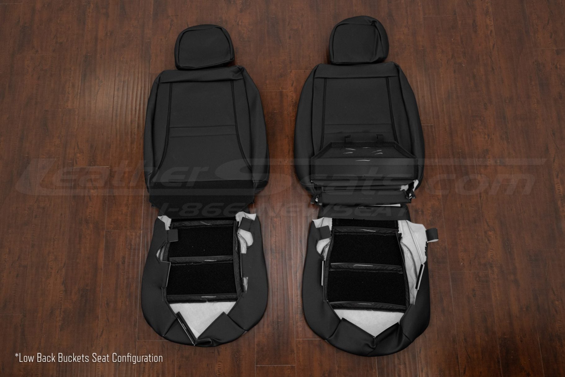 Front seat buckets flipped