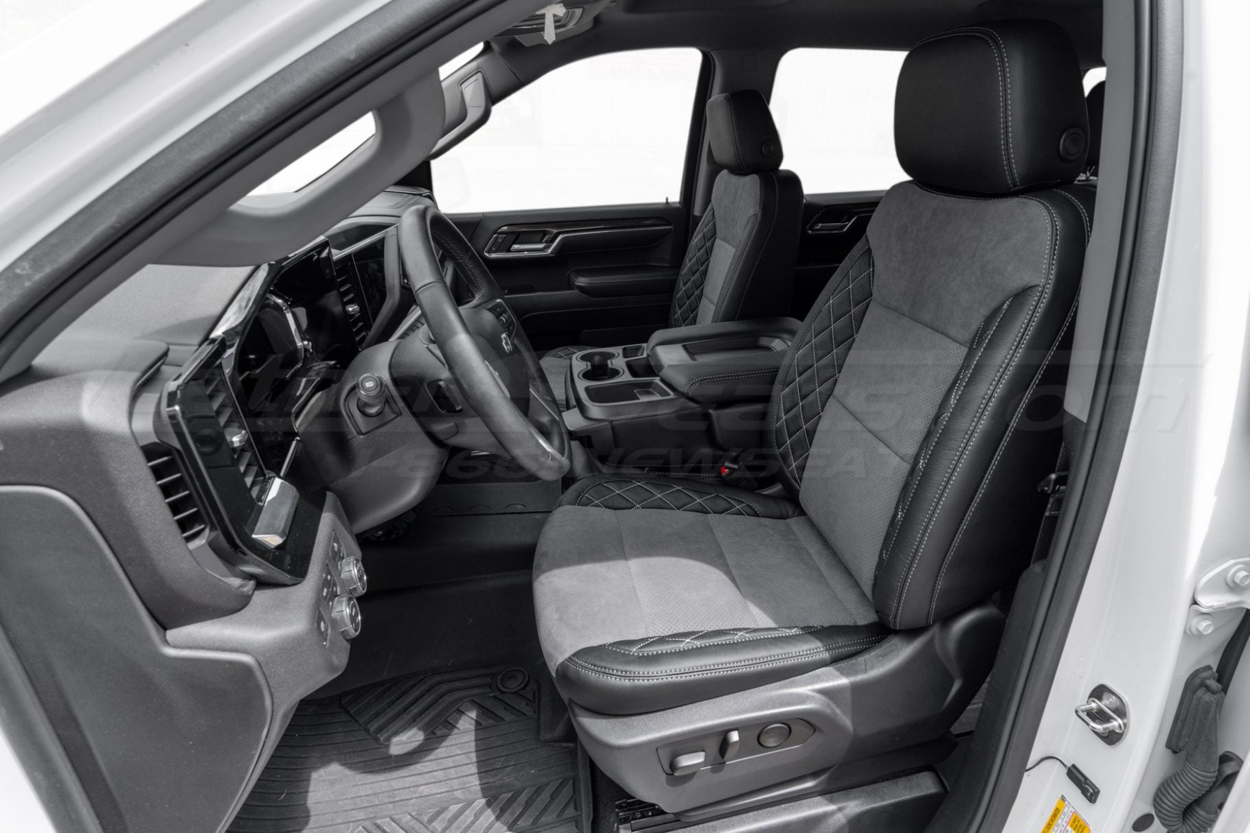 Custom installed leather seats for chevrolet silverado