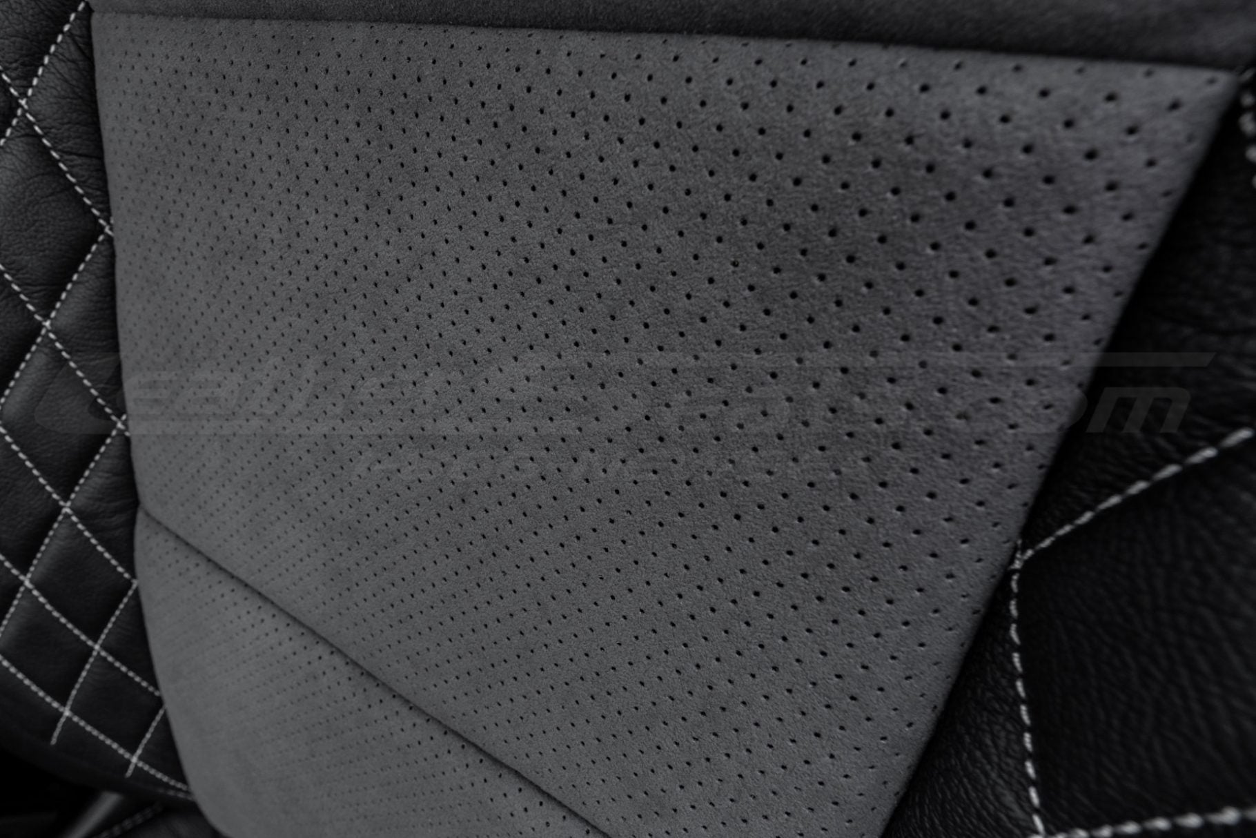 Perforrated suede close-up