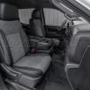 2019-2025 ChevroletSilverado leather seats with black leather, dark slate suede and diamond quilted wings