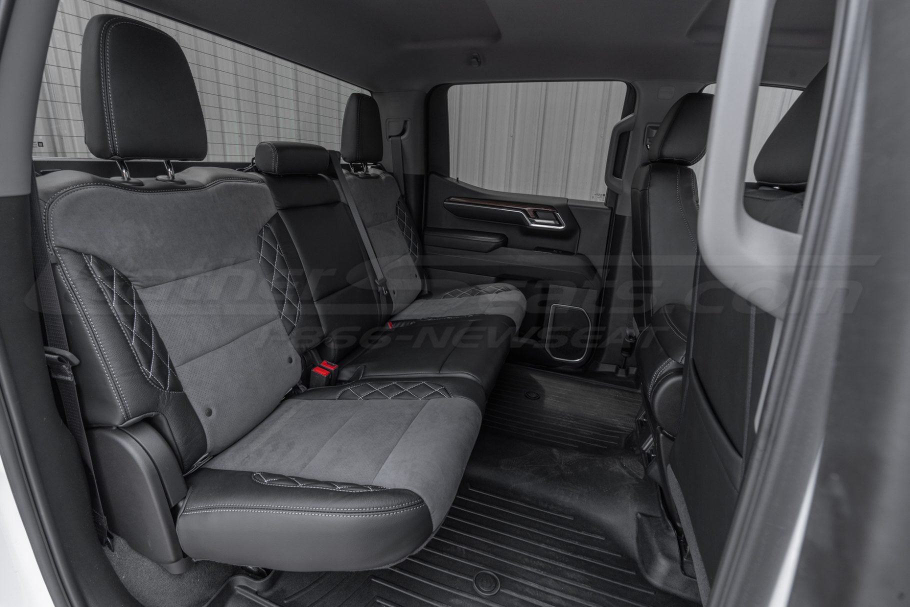 Black leather with perforated dark slate suede sections for schevrolet silverado