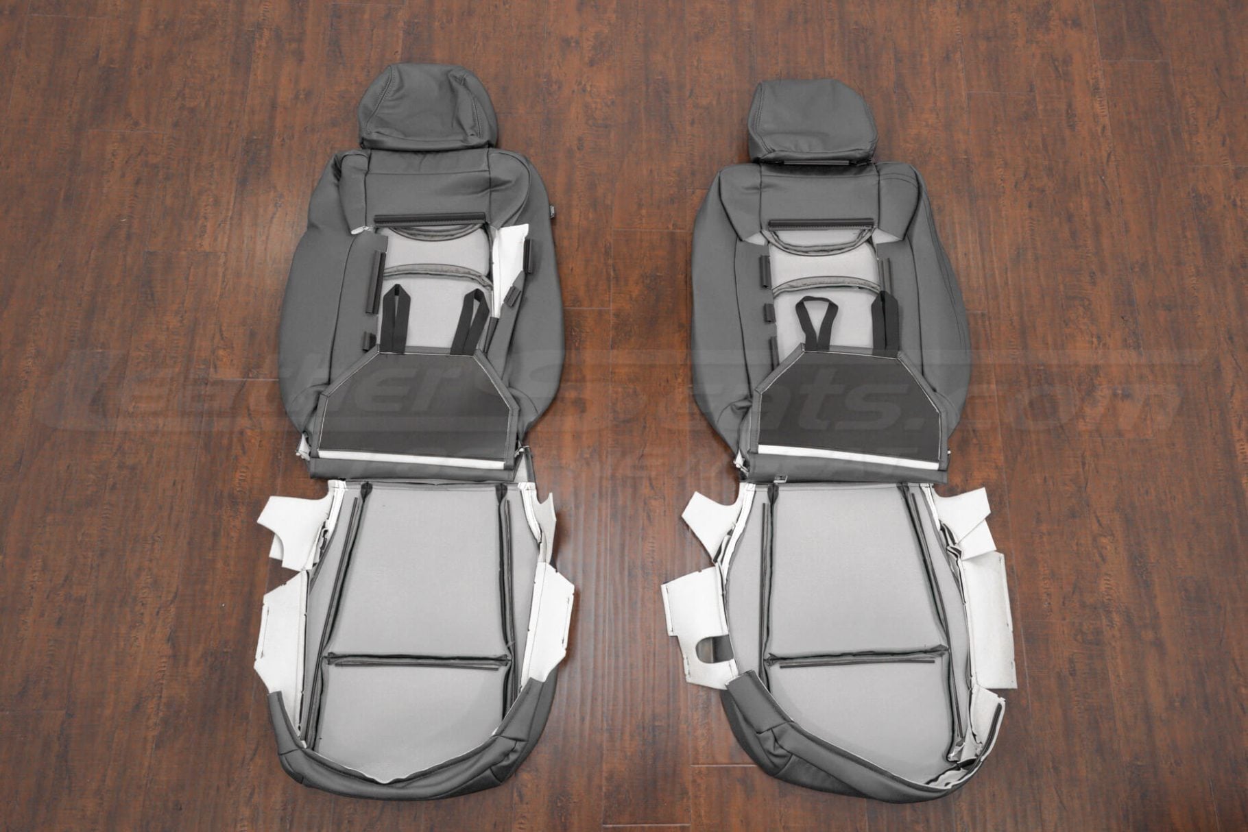 Front seat charcoal upholstery flipped