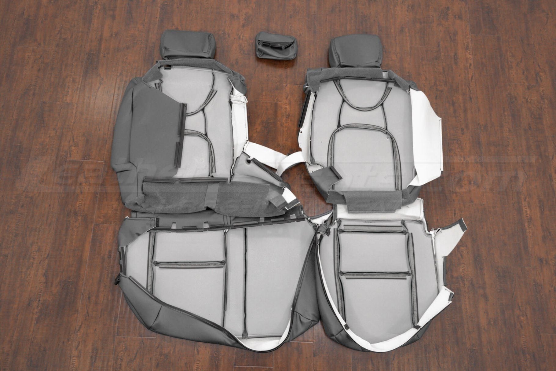 Rear seat ridgeline leather upholstery flipped