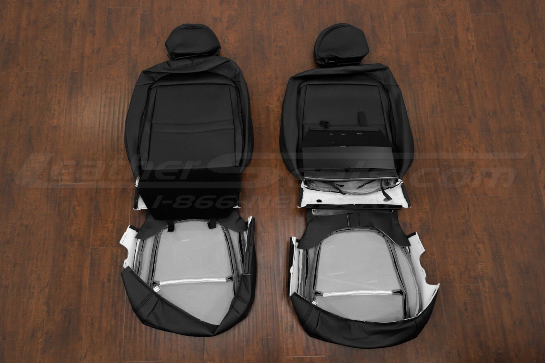 Front seat upholstery fipped