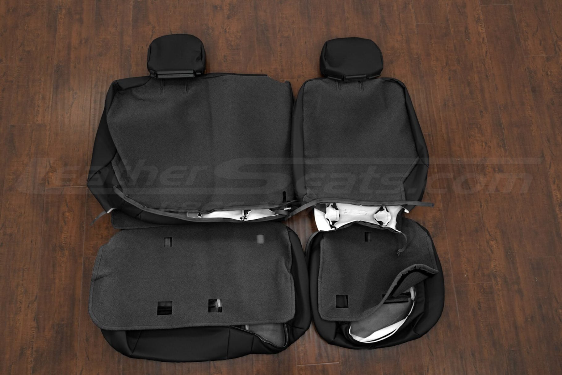 Rear seat trailblazer leather seat covers flipped