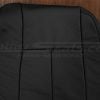 Upper section of black leather backrest upholstery