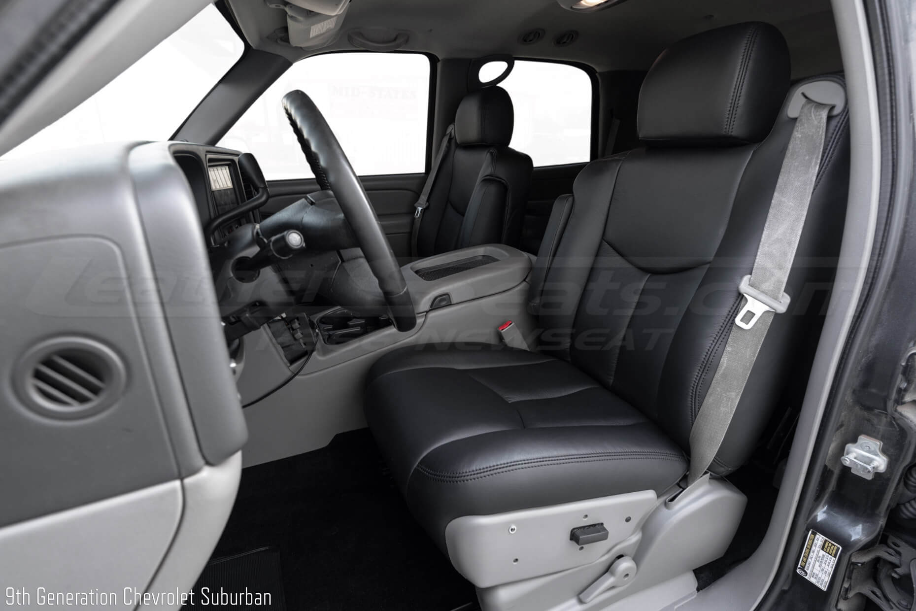 9th Generation Suburban with custom black leather seats